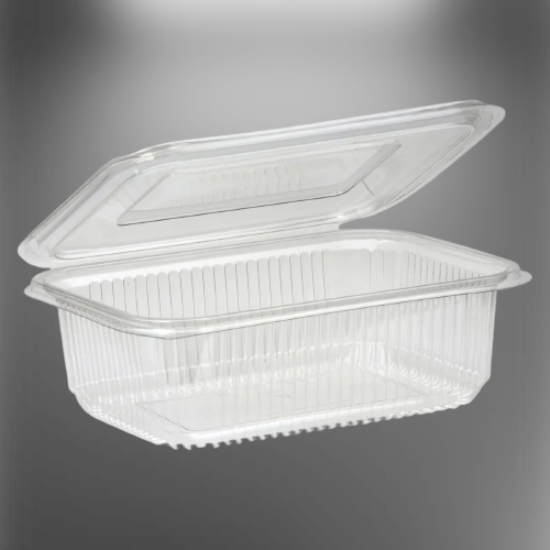 Clear Hinged Rectangular Deli Container 34 oz Large	