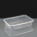 Microwavable Clear Plastic Rectangular Container with Clear Lid 17 oz	