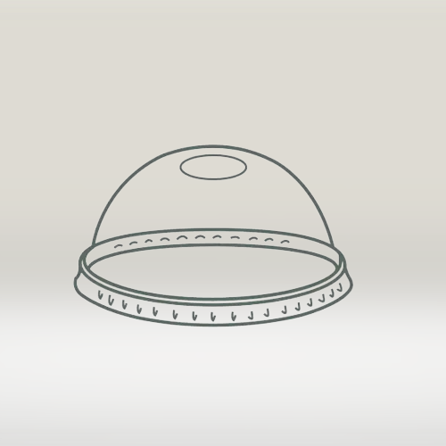 Clear PET Dome Lid with Hole