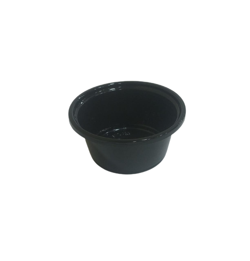 Black plastic soufflé cup 1.5oz	
