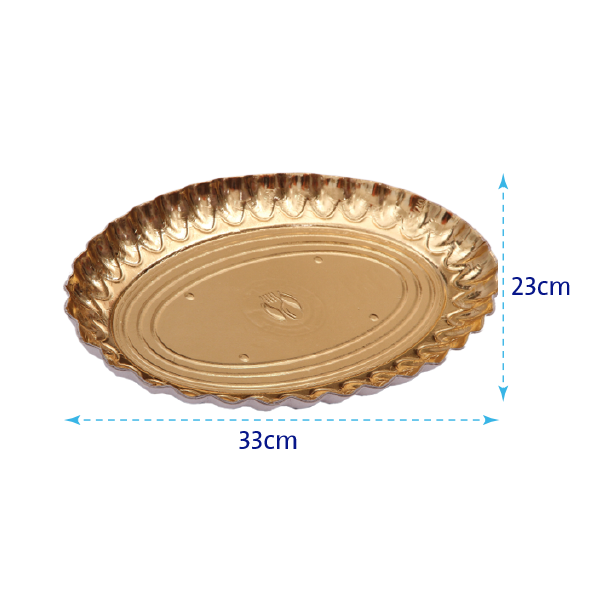 Gold paper Oval plate  13*9in