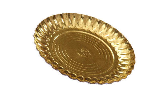 round Gold rice plate with a diameter of 21.5 inches