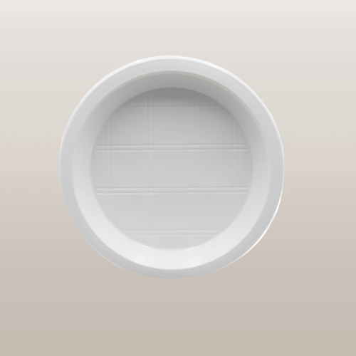 White plastic plate 6.5”	