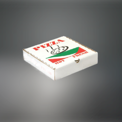 White corrugated printed pizza box 8.1/4in