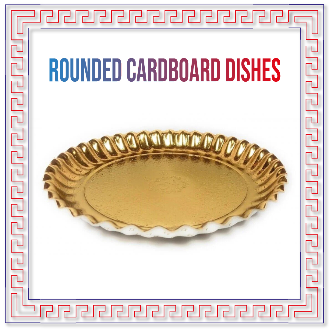Rounded cardboard dishes
