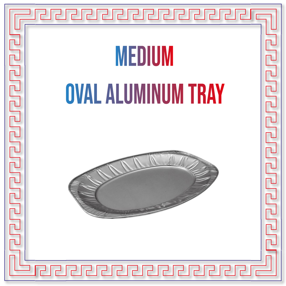 medium Oval aluminum tray 	